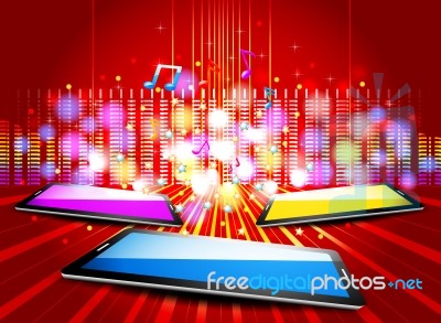 Colorful Spectrum Multimedia On Tablet Pc Stock Image