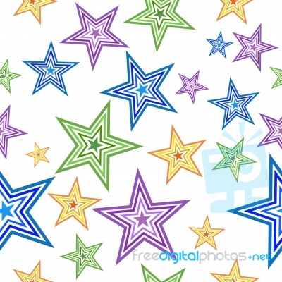 Colorful Star Seamless Pattern Stock Image