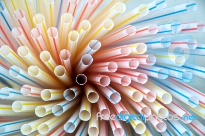 Colorful Straw Stock Photo