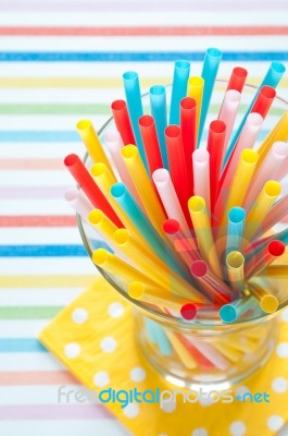 Colorful Straws Stock Photo