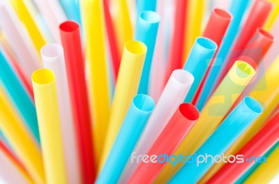 Colorful Straws Stock Photo