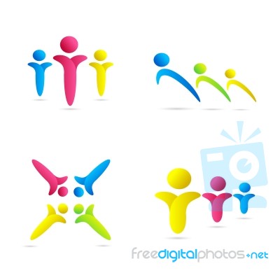 Colorful team Icons Stock Image