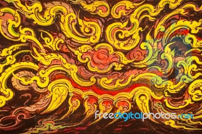 Colorful Thai Mural Painting In Wat Wat Pa Lelai Stock Photo