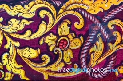 Colorful Thai Mural Painting In Wat Wat Pa Lelai Stock Photo