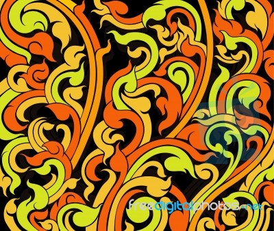 Colorful Vine Art Pattern Stock Image