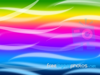 Colorful Waves Background Means Rainbow Wavy Lines
 Stock Image