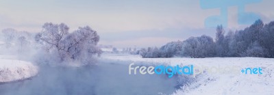 Colorful Winter Morning Stock Photo