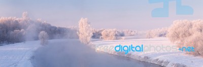 Colorful Winter Morning Stock Photo