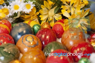 Colorfull Easter Eggs Stock Photo