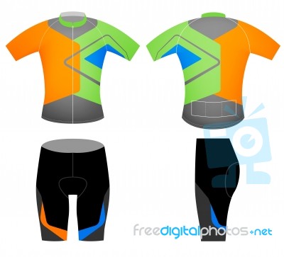 Colors Shaped Cyclist Sports T-shirt Stock Image