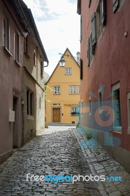 Colourful Houses In Rothenburg Stock Photo