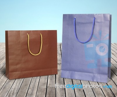 Colourful Paper Shopping Bags Stock Photo