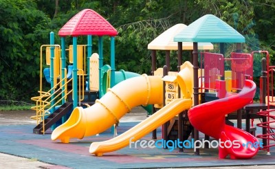 Colourful Playground Equipment Stock Photo