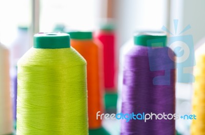 Colourful Sewing Threads Stock Photo