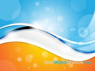 Colourful Wave Background Shows Wavy Design Artwork
 Stock Image