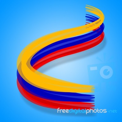 Colombia Flag Represents South America And Country Stock Image