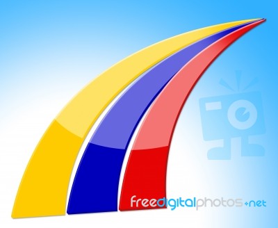 Colombia Stripes Represents National Flag And Country Stock Image