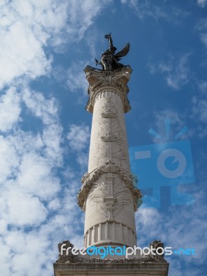 Column With A Statue Of Liberty Breaking Her Chains On Top Of Th… Stock Photo