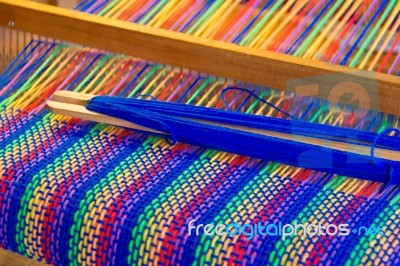 Comb Loom With Rainbow Colors And Diversity Flag Stock Photo