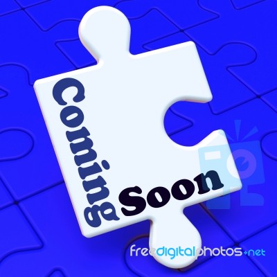 Coming Soon Puzzle Shows New Arrival Or Promotion Product Stock Image