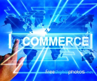 Commerce Map Displays International Commercial And Financial Bus… Stock Image