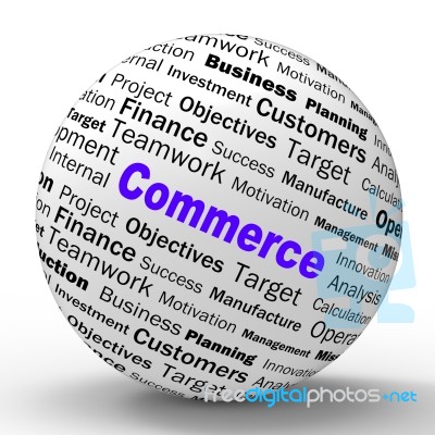 Commerce Sphere Definition Means Commercial Trade And Business S… Stock Image