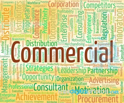 Commercial Word Represents Business Words And Wordclouds Stock Image