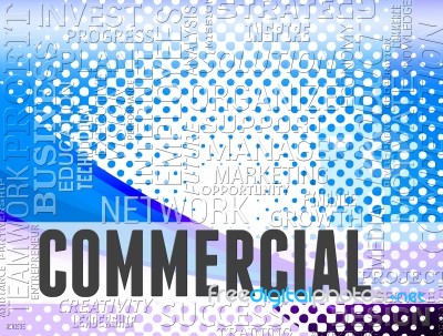 Commercial Words Represent Business Purchases And Trading Stock Image