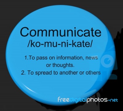 Communicate Definition Button Stock Image