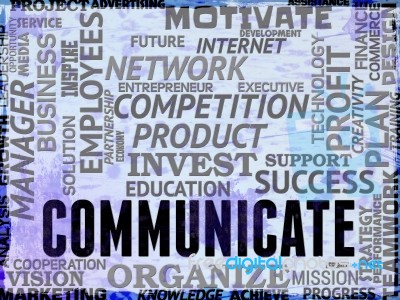 Communicate Words Show Global Communications And Connections Stock Image