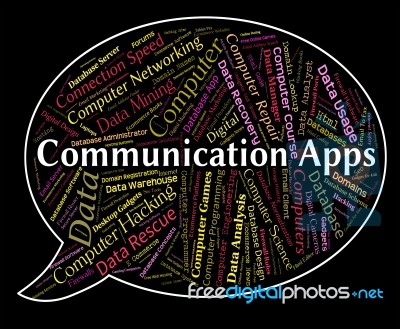 Communication Apps Representing Application Software And Internet Stock Image