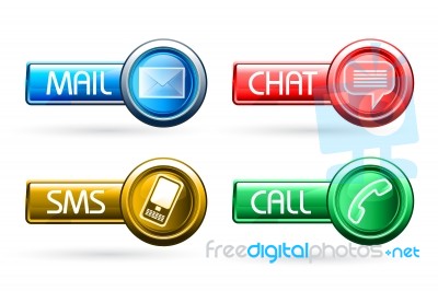 Communication Buttons Stock Image