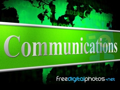 Communication Computer Indicates Global Communications And Chatting Stock Image