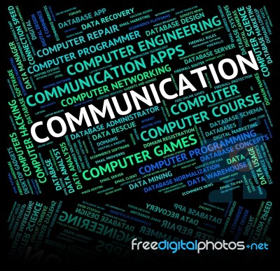 Communication Word Shows Communicating Networking And Text Stock Image