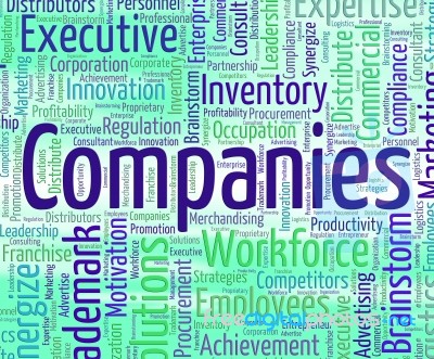 Companies Word Indicates Corporate Company And Words Stock Image