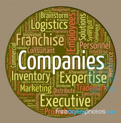 Companies Word Means Company Commerce And Trade Stock Image