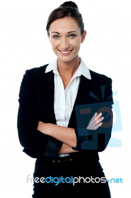 Company Manager Posing With Arms Crossed Stock Photo