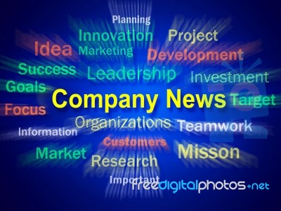 Company News Brainstorm Displays Whats New In Business Stock Image