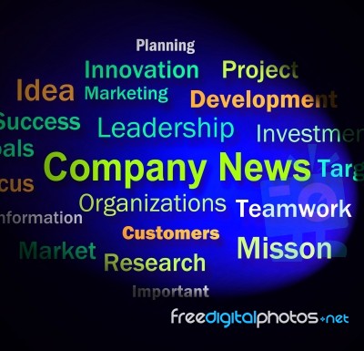 Company News Words Shows Whats New In Business Stock Image