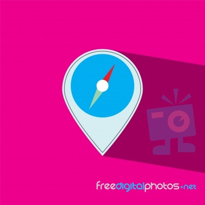 Compass Flat Icon   Illustration  Stock Image