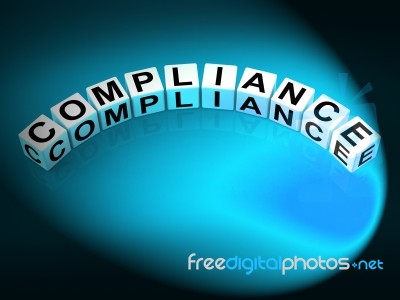 Compliance Letters Mean Agreeing To Rules And Policy Stock Image