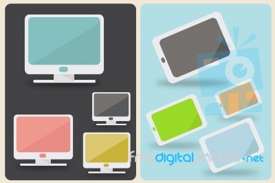 Computer And Tablet Icon Stock Image