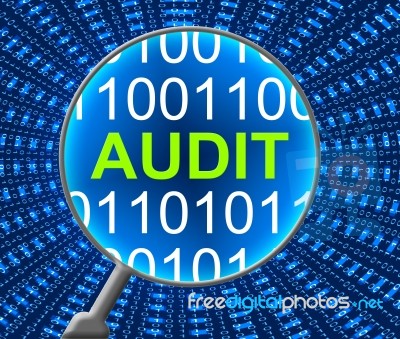 Computer Audit Means Pc Validation And Finance Stock Image