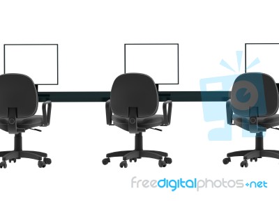 Computer Chairs Tables Stock Image