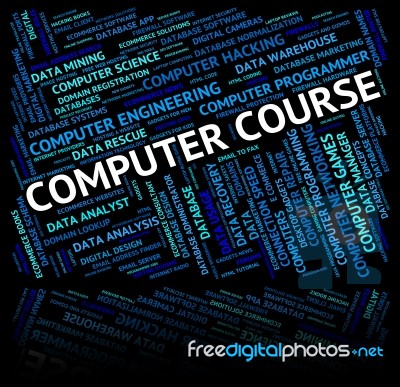 Computer Course Represents Schedules Digital And Courses Stock Image