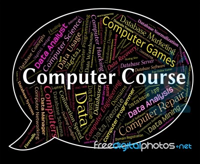 Computer Course Shows Communication Schedules And Pc Stock Image