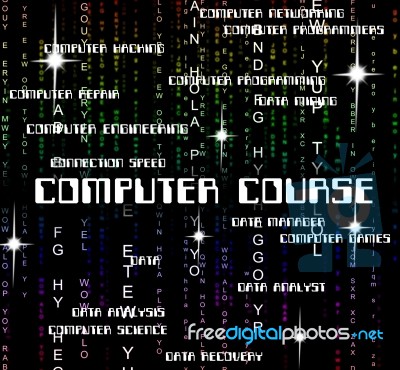 Computer Course Shows Connection Courses And Program Stock Image