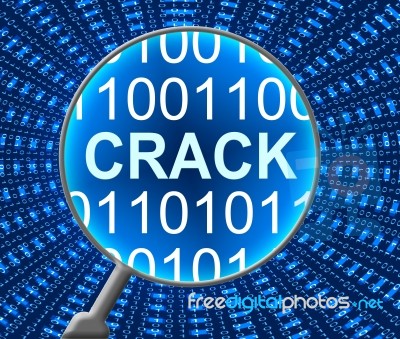 Computer Crack Shows Cracking Monitor And Computing Stock Image