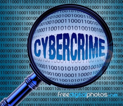 Computer Cybercrime Shows Malware Info And Searches Stock Image