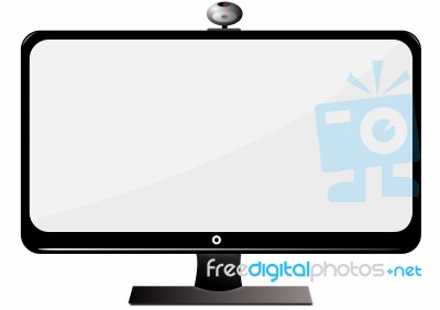 Computer Display White Screen,tv Stock Image